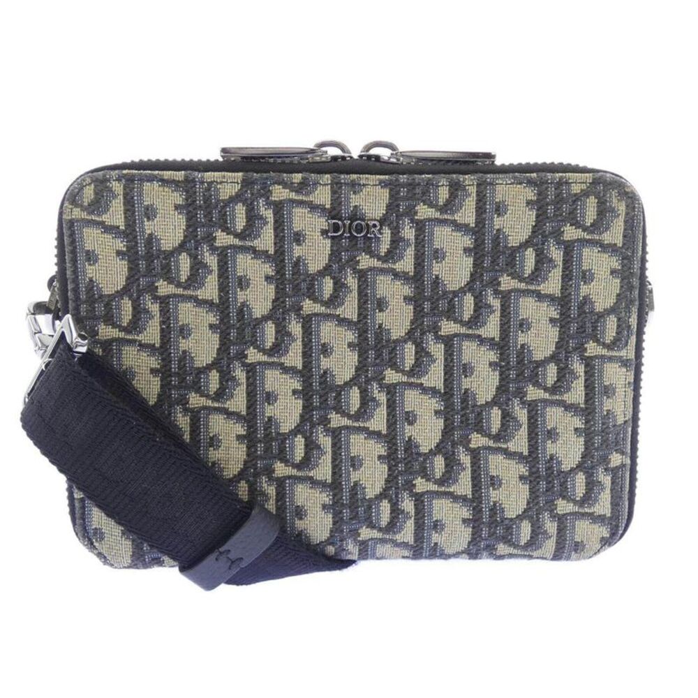 Dior Strap Zip Pouch Oblique Jacquard Pouch